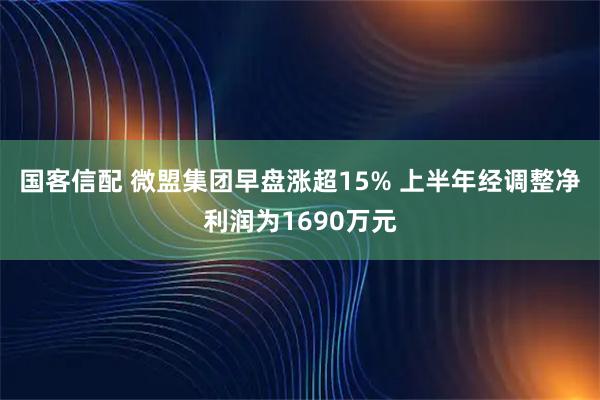 国客信配 微盟集团早盘涨超15% 上半年经调整净利润为1690万元