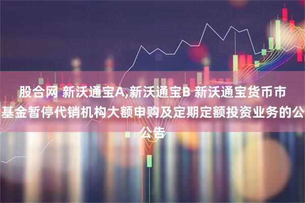 股合网 新沃通宝A,新沃通宝B 新沃通宝货币市场基金暂停代销机构大额申购及定期定额投资业务的公告