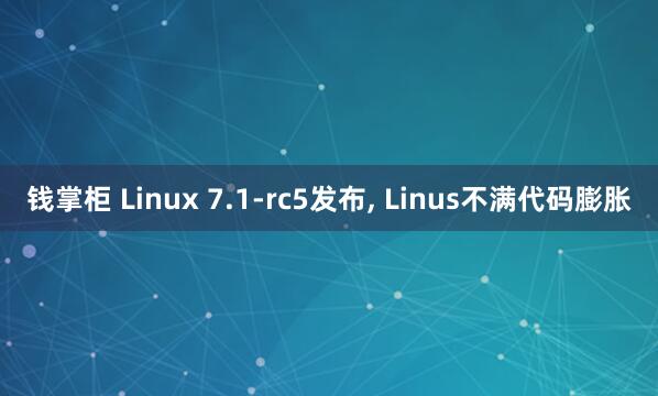 钱掌柜 Linux 7.1-rc5发布, Linus不满代码膨胀